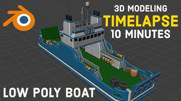 Speed Modeling a Low Poly BOAT - 3D Modeling Timelapse