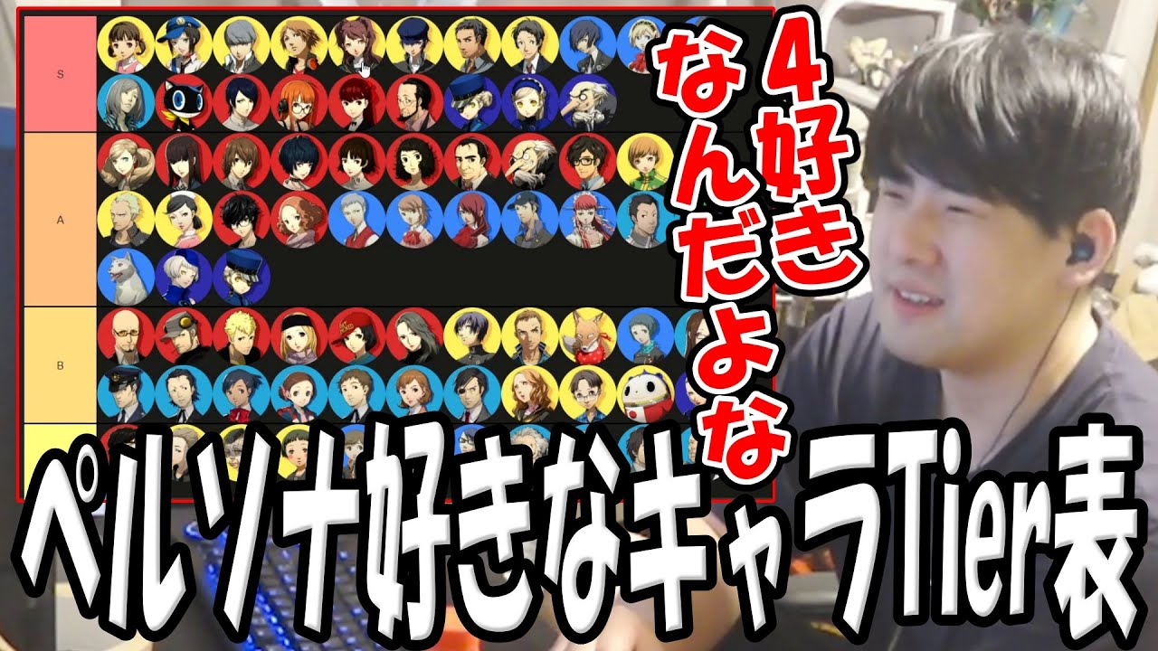 一度Tier表で炎上した男が作るペルソナ好きなキャラTier表【2025/04/25】