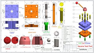 Design and Assembly of Square Tool Post in Solidworks