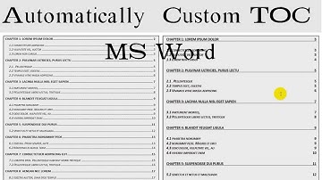 MS Word  | automatically custom toc | table of contents