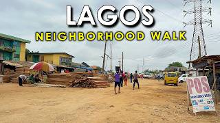 walking in a Lagos neighborhood - 4K Africa walking tour