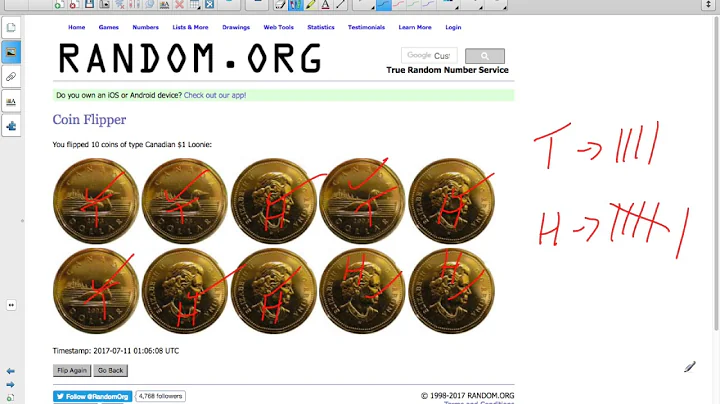 How to Compare Theoretical and Experimental Probability of a 2 sided Coin (Grade 11 College)
