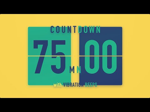 75 Minute Countdown Timer ⚡️ Flip Clock with Vibration Beeps