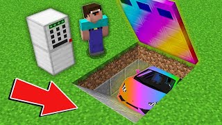 Minecraft NOOB vs PRO: HOW NOOB OPENED LOCKED RAINBOW GARAGE WITH SUPER CAR Challenge 100% trolling