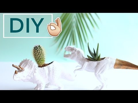 PINTEREST DIY DINO PLANTER - Summer Room Decor
