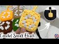 Crochet granny square small pouch  tutorial