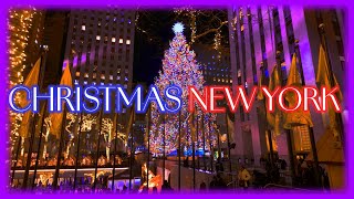 Christmas in MANHATTAN at Night 🎄 Radio City Music Hall, Saks Fifth avenue, Rockefeller Center, NYC