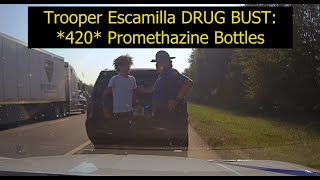 Trooper Escamilla DRUG BUST: *420* Promethazine Bottles in Cadillac Escalade heading to Memphis
