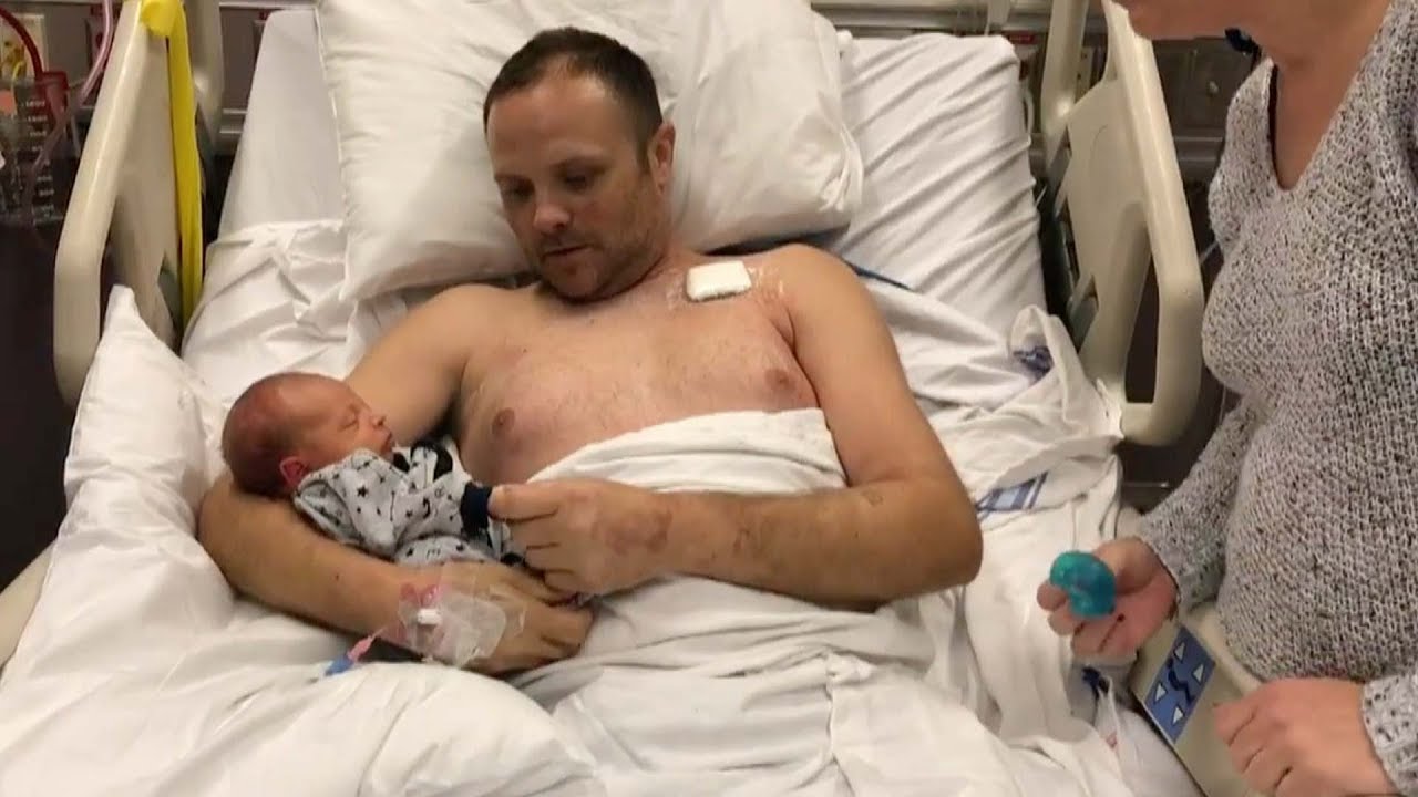 Dad meets son for first time following serious accident YouTube