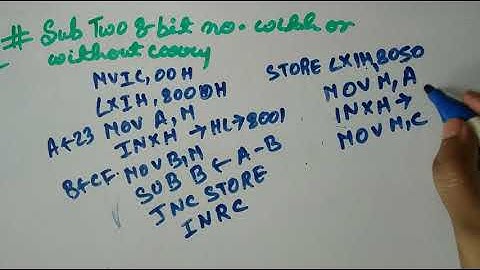 8085 Program Series - 7 | Subtract two 8 bit no.