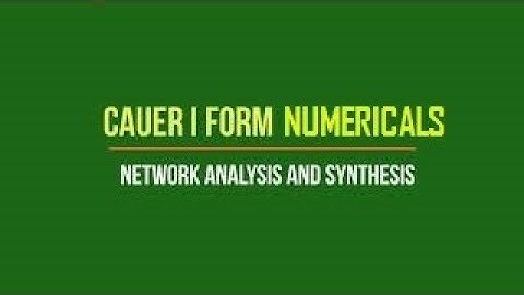 Cauer I Numericals