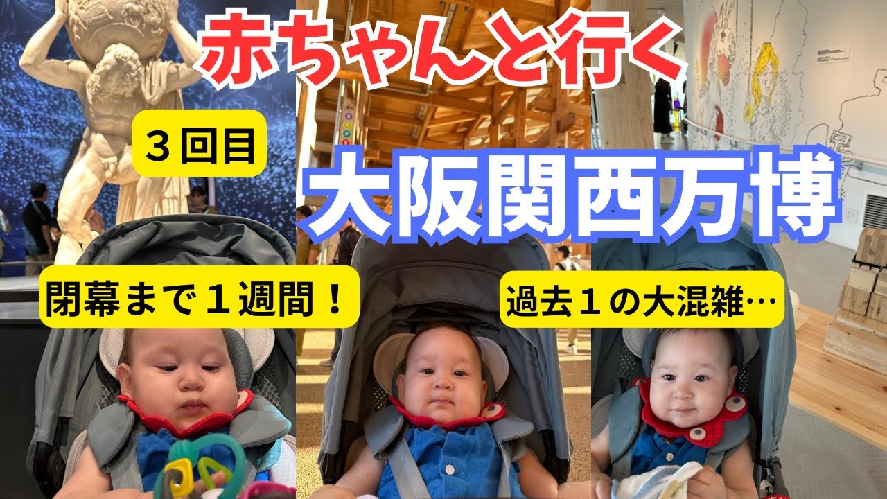 【大阪関西万博】閉幕間近の激混み万博に赤ちゃんと行ってきました - YouTube