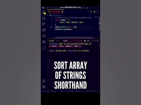 😱😱 Shorthand to sort an array of strings in JavaScript! #shorts # ...