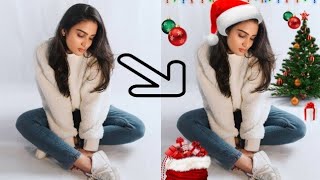 How to edit christmas background on your photo in mobile | christmas #photoediting picsart | siri m screenshot 1
