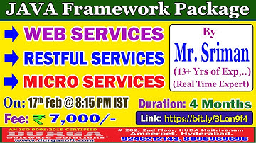 JAVA Framework Package Online Training @ DURGASOFT