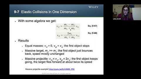 phys3A ch9.7 Elastic Collisions in One Dimension
