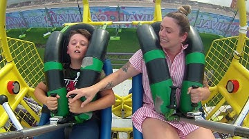 Kid passes out on Sling Shot Ride. More than once.