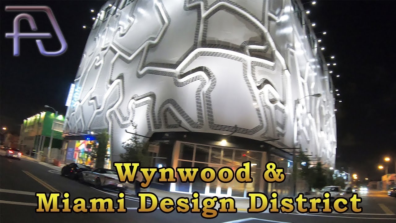Driving Around: MIAMI, Florida - WYNWOOD and Miami Design District at night