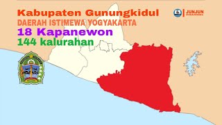 Kabupaten Gunungkidul, Daerah Istimewa Yogyakarta, 18 Kapanewon, 144 kalurahan