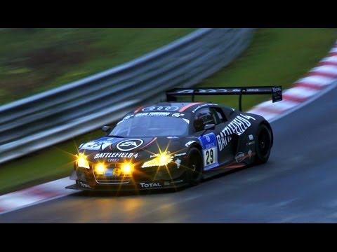 Video about the "41. ADAC Zurich 24h-Rennen 2013" 24h race at the NÃ¼rburgring Nordschleife track section Adenauer Forst. Race cars like the Audi R8 LMS ultra...