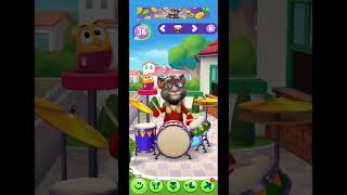 my Talking Tom 2 playing drum 🥁 🥁 😑☺️😐😌😱😱🥱🤔👍🙂 #shorts #tom