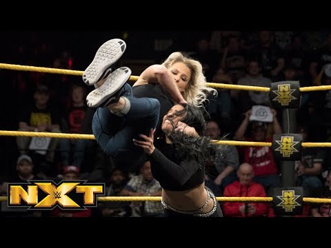 Candice LeRae surprises Zelina Vega during NXT Title Match contract signing: WWE NXT, March 14, 2018