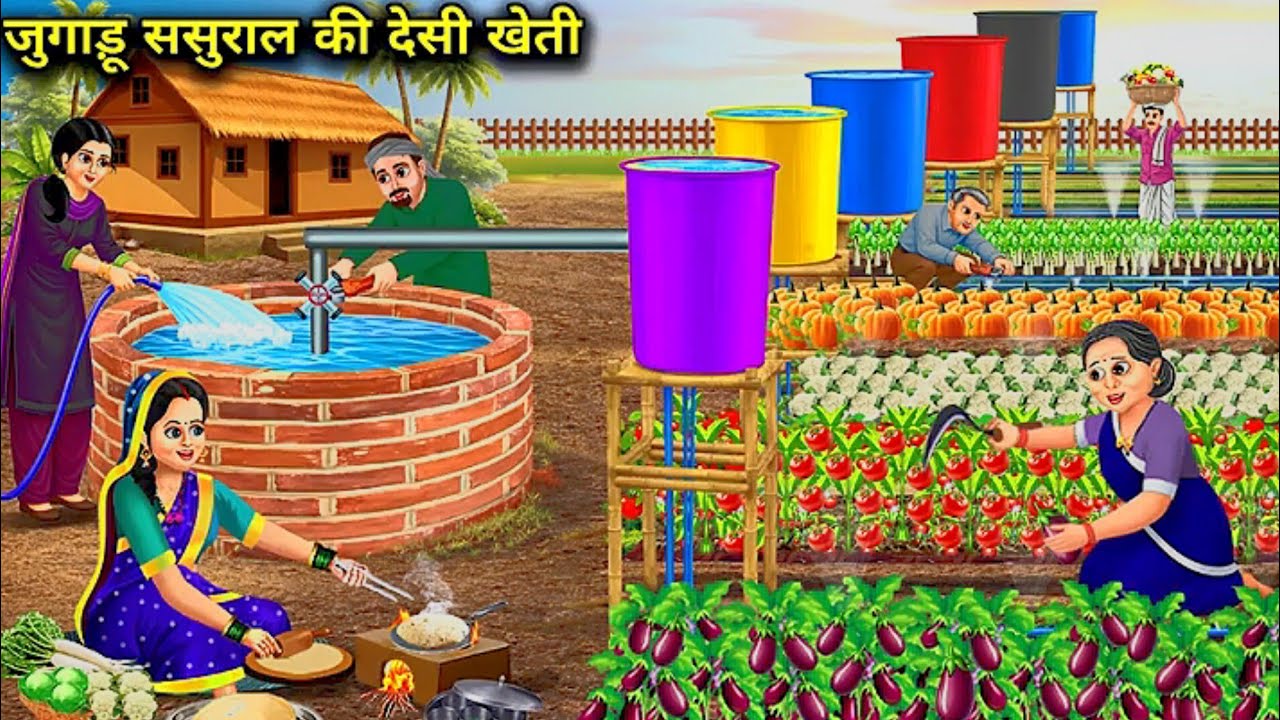 जुगाड़ू ससुराल की देसी खेती || Jugaadu In-Laws' Indigenous Farming || Cartoon Video
