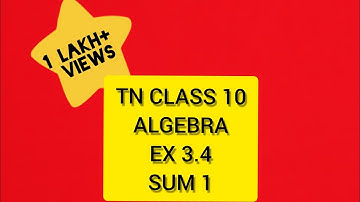 TN Samacheer 10 Maths New Syllabus Algebra Ex 3.4,sum 1 (i),(ii),(iii),(iv)
