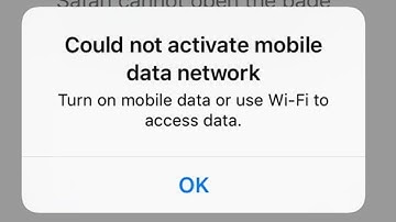 Could Not Activate Cellular Data Network On iPhone