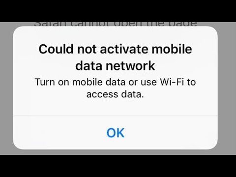 Could Not Activate Cellular Data Network On iPhone