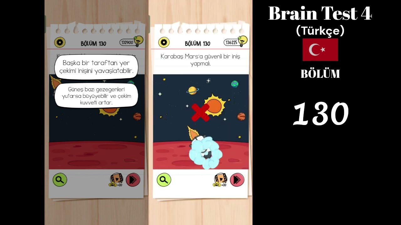 Brain Test 4 Bölüm 130 Karabaş Mars'a güvenli bir iniş yapmalı