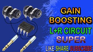SUPER GAIN BOOSTER // LEFT RIGHT AUDIO CIRCUIT // 4558 IC //#trending #viral #circuit #video