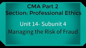 CMA part 2 Lec  64 Unit 14 Subunit 4