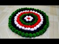 DIY - HOW TO MAKE POM POM DOOR MAT \\ HOW TO MAKE TABLE MAT FROM WOOLEN \\ DIY POM POM FLOWERS