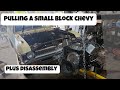 Pulling Out a Small Block Chevy from a 1971 Chevy Nova