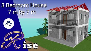 7 x 7m Simple House Design with 3 Bedroom