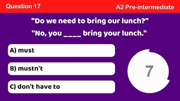 have to, don’t have to, must, mustn’t # A2 Lesson N°12 Quiz N°3