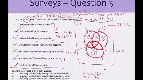 Surveys: Examples using Venn diagrams