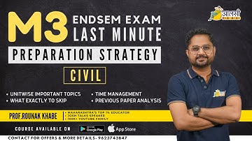 M3 Endsem Exam: LAST-MINUTE Preparation Strategy for Civil Engineering Students | 2024 | MUST WATCH!
