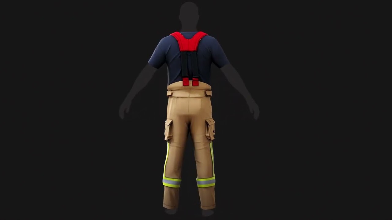 Fire Twin Trousers 3D Model – Dark Blue & Gold/Black Variants for GTA and Marvelous Designer