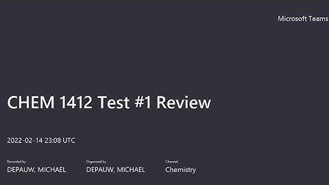 CHEM 1412 Test 1 Review
