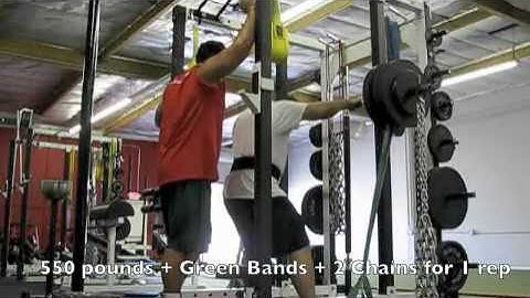 Juggernaut Training Systems-Box Squats with Bands and Chains