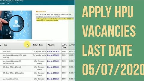 Jaldi se apply karo last date is extended. HPU में  ऑनलाइन भर्ती के लिए आवेदन करना सीखें