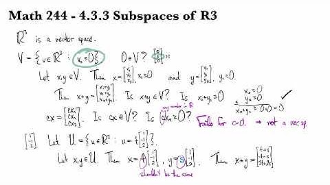 4.3.3 Subspaces of R3