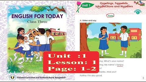 Class 3 English Page 1, Unit 1 Lesson 1 (Hello) | তৃতীয় শ্রেণীর ইংরেজি  পৃষ্ঠা ১-২ 2025
