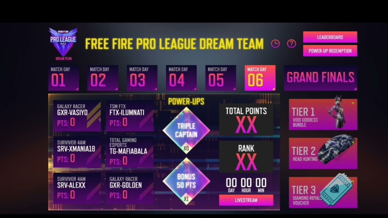 FFPL MATCH DAY 6 REDEEM CODE JALDI LELO FREE FIRE REDEEM CODE