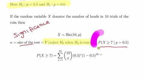 Hypothesis Testing for Random Variables: Size and Power of a Test