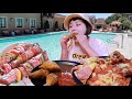 【美食Vlog】超便宜12美元披薩炸雞吃到飽好吃嗎？國慶日跟朋友烤肉BBQ慶祝！