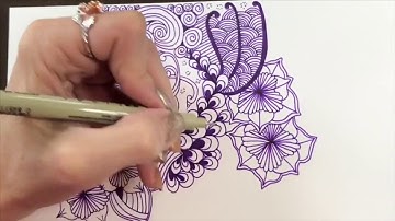 Zentangle Enchanted in my #Quigtangle Zendoodle