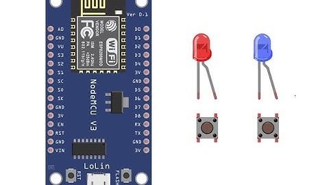Contrôler deux LEDs avec la carte ESP8266 NodeMCU et des boutons poussoirs